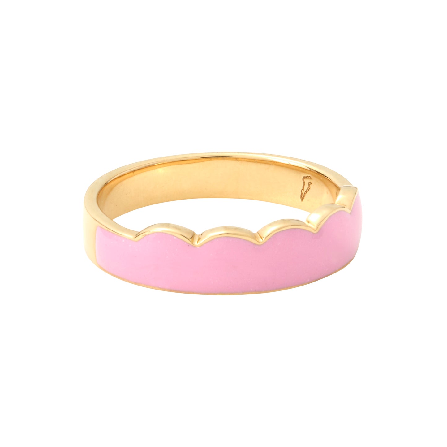 A cherished favorite from Unhada's Tea Party Collection the Limoges Ring combines charm and versatility with its soft pink enamel coating over 18k gold. The scalloped edge on one side adds a whimsical detail, while its sleek profile ensures effortless stacking with other bands. Whether worn solo for a touch of sweetness or paired with your favorite rings, this design is an everyday treasure. Size 7.25.